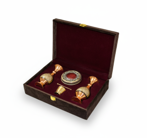 پک کادویی دو گلدان خاتم - رنگ قرمز